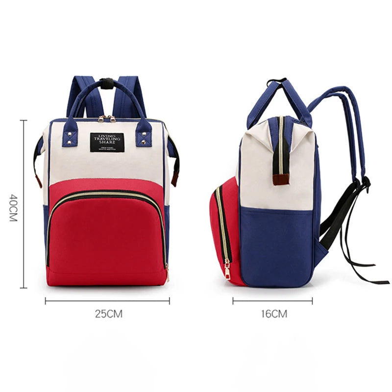 Large Capacity Canvas Diaper Bag Backpack