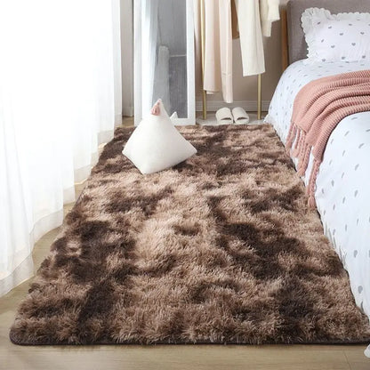 Pink Fluffy Polyester Carpet for Children's Room