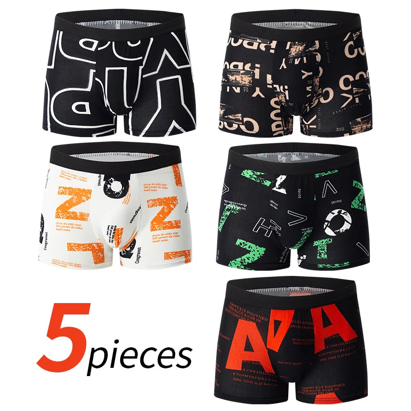 Men's Black Gold Printed Boxer Underwear 5/10 Pack