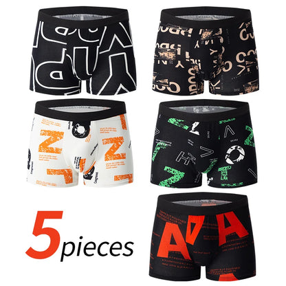 Men's Black Gold Printed Boxer Underwear 5/10 Pack