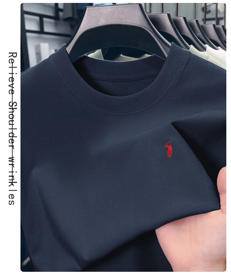 Cotton Men's Short Sleeve T-Shirt Casual Round Neck