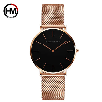 Hannah Martin Women 36mm Rose Gold Quartz Watch