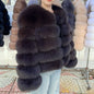 QUEENTINA Brown Fox Fur Coat for Women