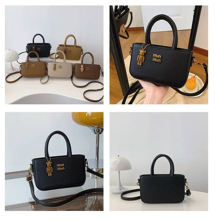Women's Small Square Nylon Shoulder Bag for Mobile Phone