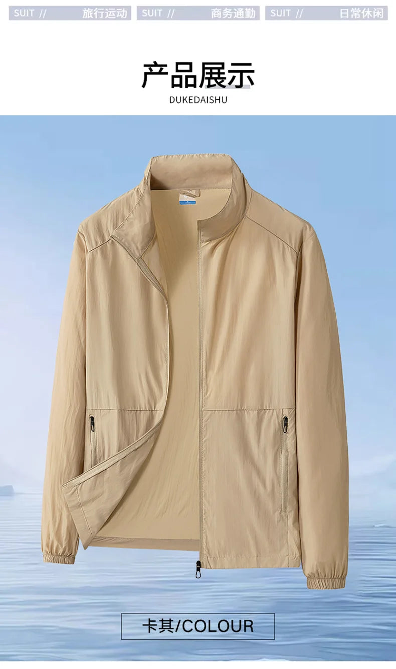 Oversize 7XL 8XL UV Protection Lightweight Jacket Men