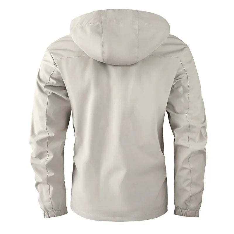 Men's Windbreaker Jacket Waterproof Hooded Soft Shell
