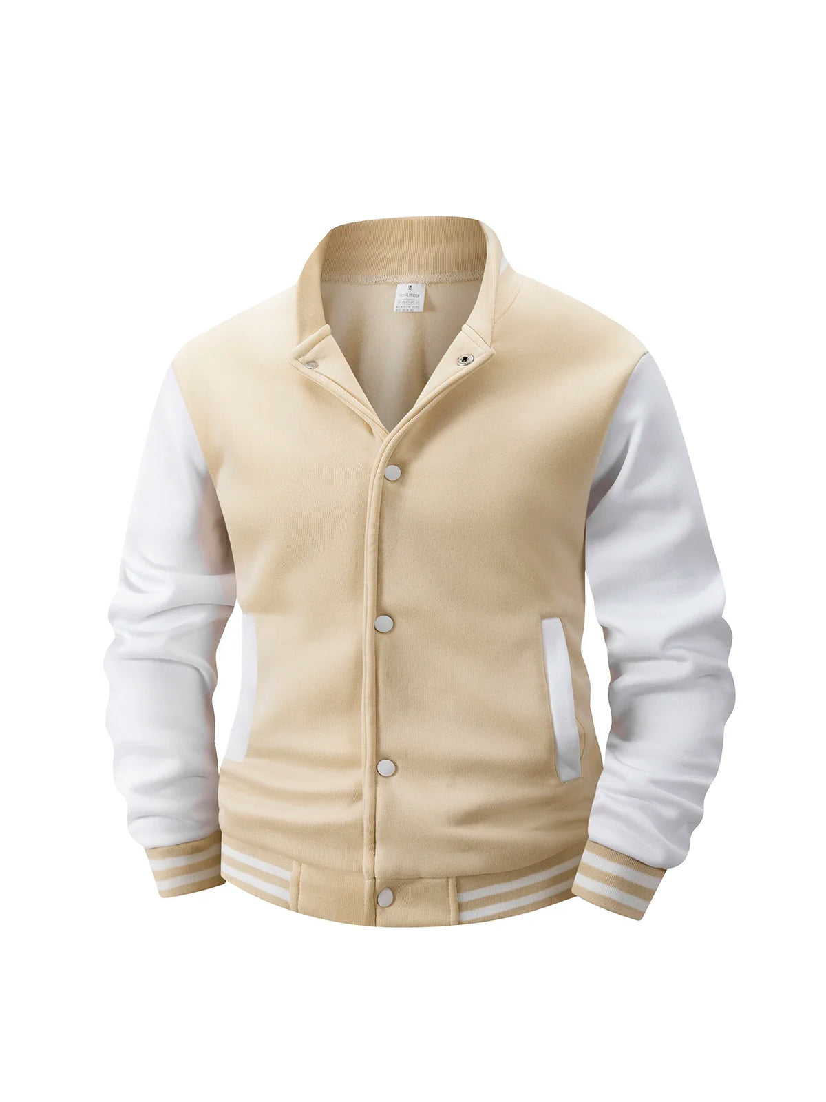 Men's Color Block Fleece-Lined Varsity Jacket