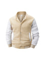 Men's Color Block Fleece-Lined Varsity Jacket