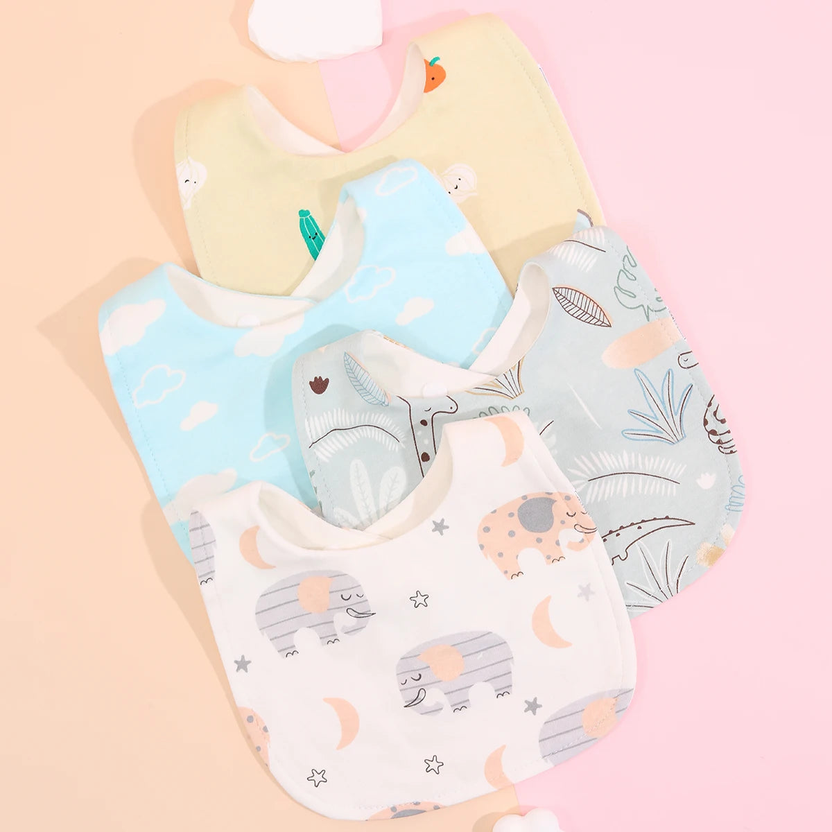 4pcs Cotton Baby Adjustable Bibs Bandana Scarf
