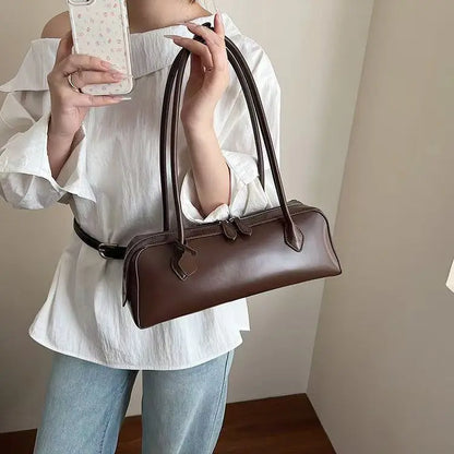 Vintage Cowhide Shoulder Bag for Women