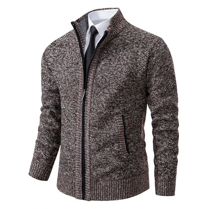 Men's Fleece Zipper Cardigan Casual Sports Coat
