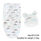 Cotton Cartoon Printed Baby Blanket Hat Set