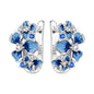 S925 Sterling Silver Iris Flower Hoop Earrings for Women