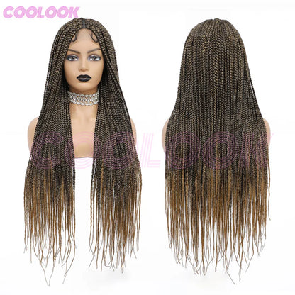 Cornrows Braided Wig 36 Inches Synthetic Hair Black