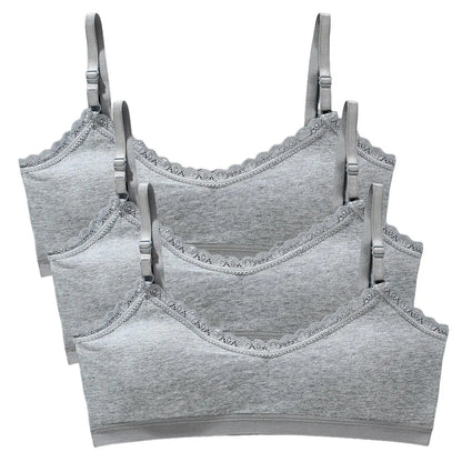 Girls Lace Training Bras Set Cotton Padded Daily Wear