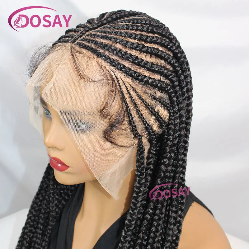 32 Inch Full Lace Front Synthetic Braided Wig Black