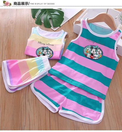 Cartoon Printed Vest and Shorts Set for Kids