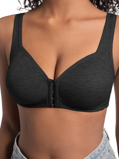 Women's Wire-Free Front Closure Full Coverage Bra