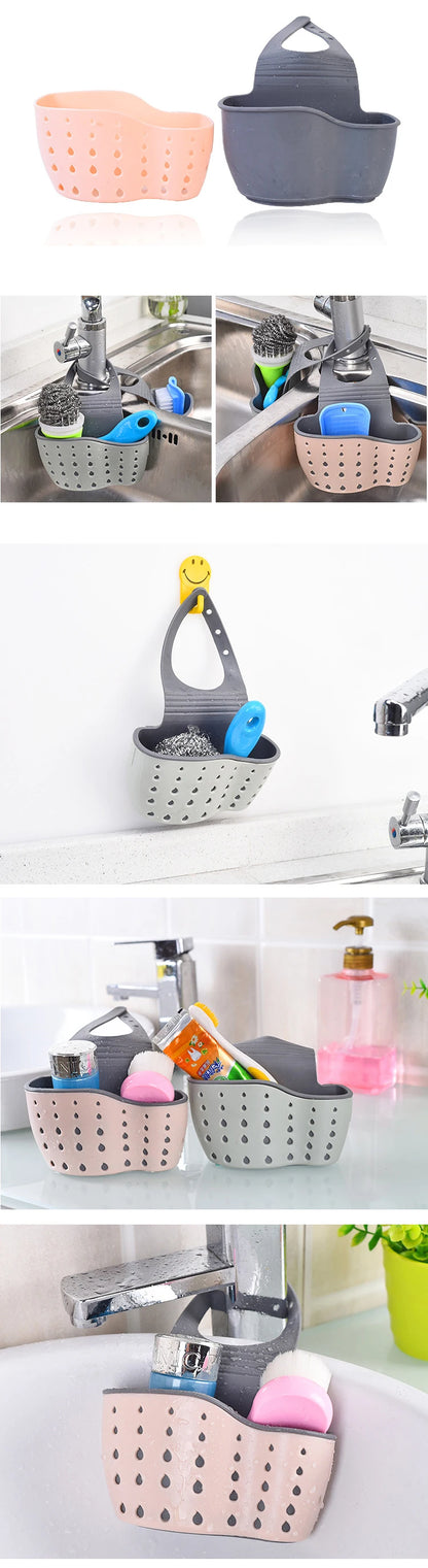 Kitchen Sink Drain Basket Silicone Holder Organizer