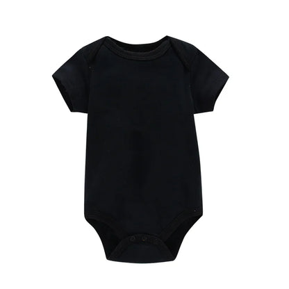 Newborn Baby White Cotton Short Sleeve Romper