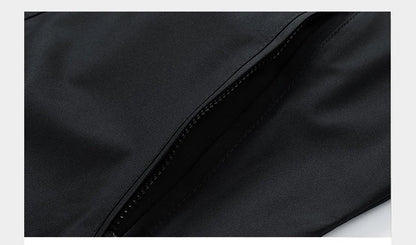 Men's Hooded Waterproof Jacket Black Softshell Camping