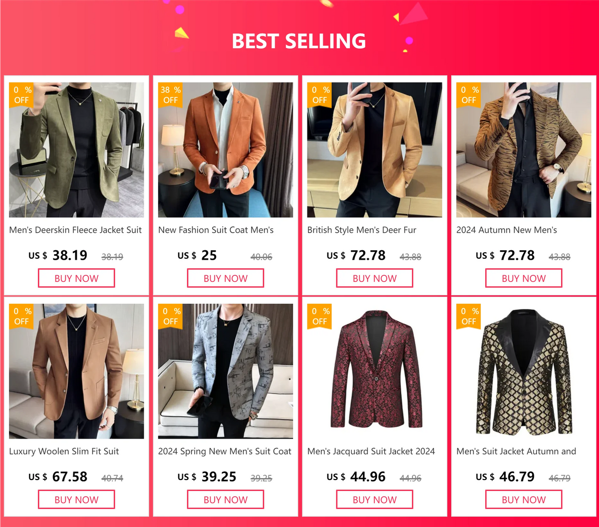 Men's Deerskin Fleece Blazer Single Button Suit Coat