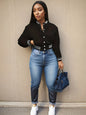 Women's Pure Color Single Breasted Baseball Jacket