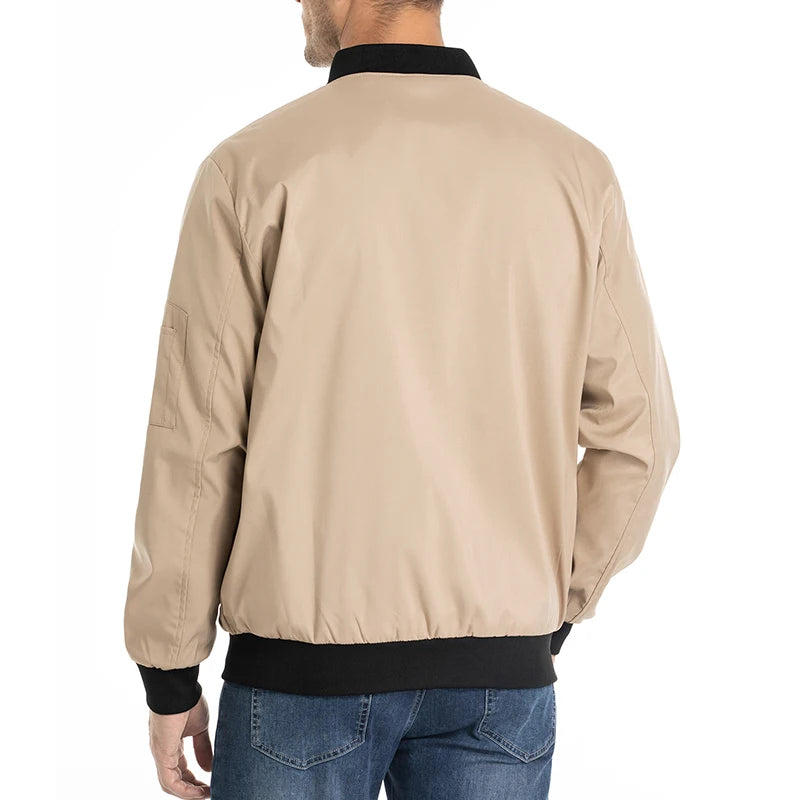 Men's Lightweight Casual Bomber Jacket Polyester