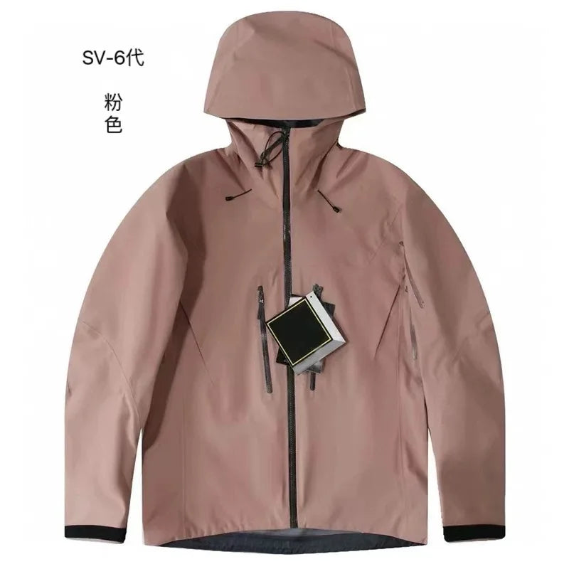 Three Layer Waterproof Windbreaker Jacket for Camping