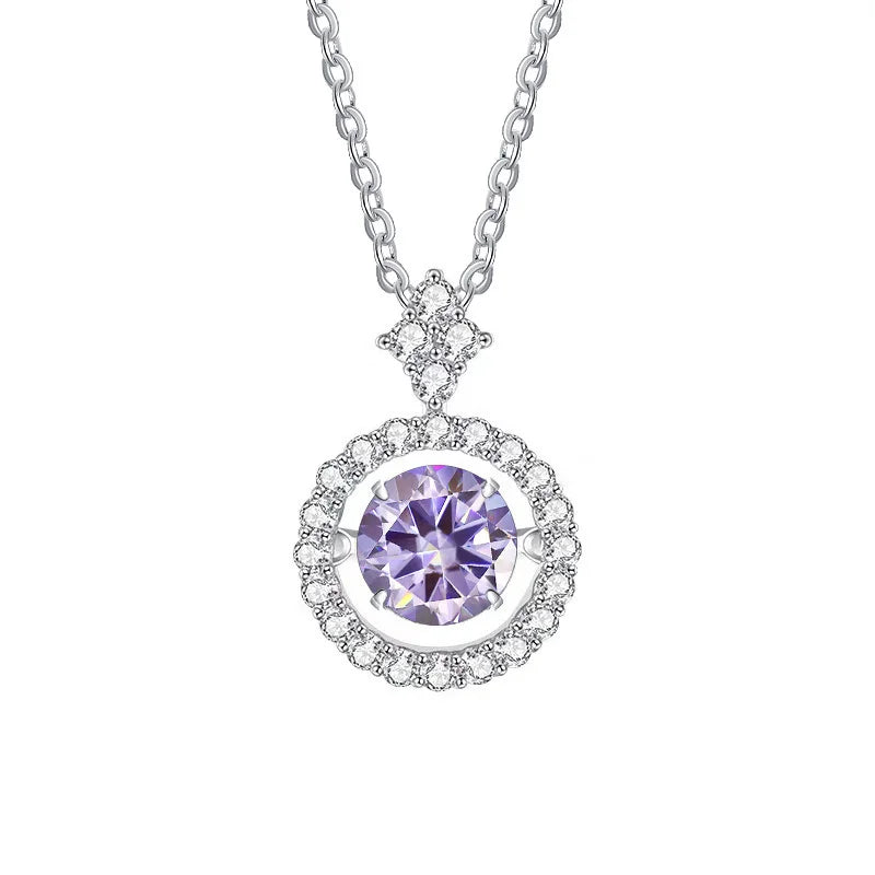 Moissanite Pendant Necklace for Women in Sterling Silver