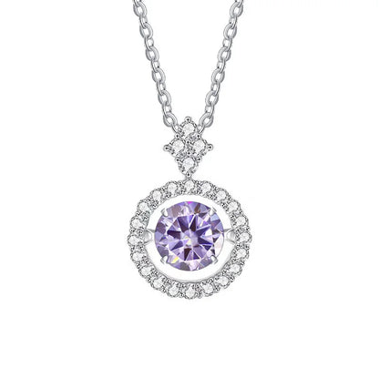 Moissanite Pendant Necklace for Women in Sterling Silver