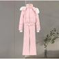 Hooded One-Piece Ski Jumpsuit for Women Windproof Outwear