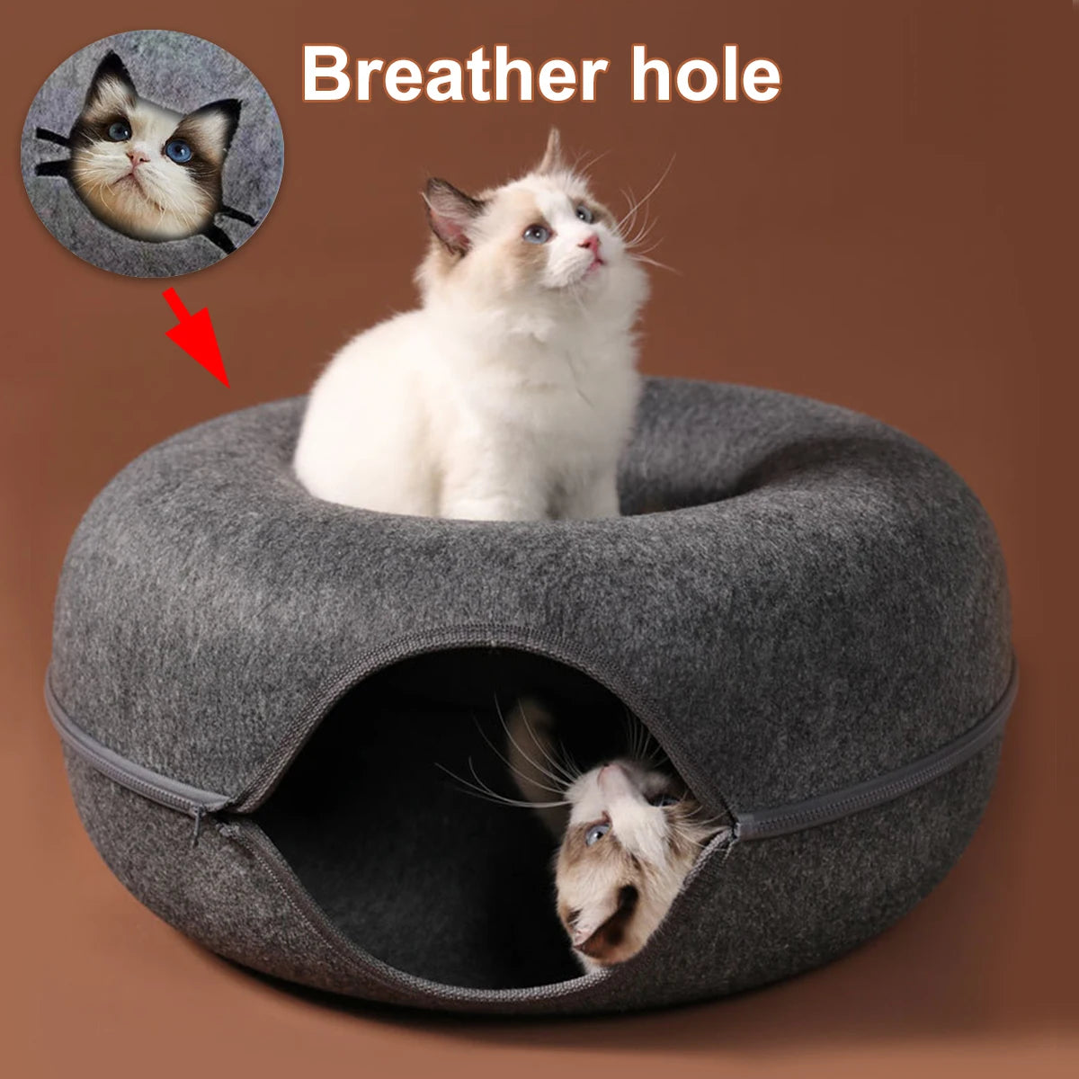 B-Tunnel Cat Bed Interactive Tunnel Felt Indoor Toy
