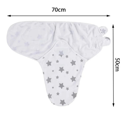 Cartoon Printed Cotton Baby Blanket Hat Set