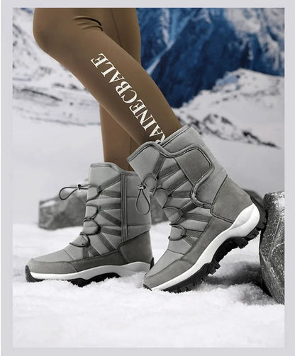 Men's Winter Ankle Boots Waterproof Plush Hiking Shoes