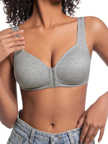 Women's Wire-Free Front Closure Full Coverage Bra