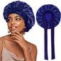 Satin Solid Sleeping Hat with Stretchy Tie Band
