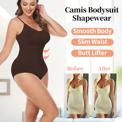 Women Seamless V-Neck Bodysuit Shapewear Red Blue