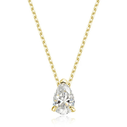 Smyoue Pear Cut Moissanite Necklace 925 Sterling Silver