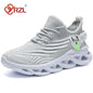 YRZL Men's Black Breathable Mesh Jogging Shoes