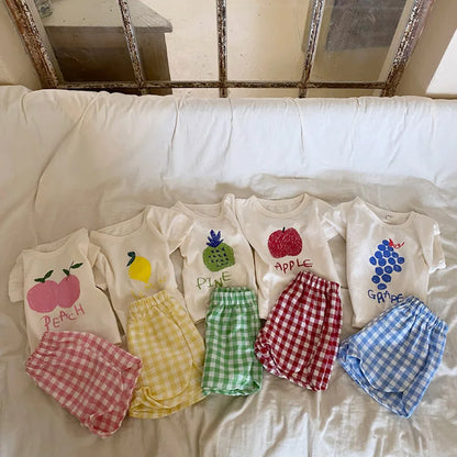 Cotton Toddler Summer Pajamas Set for Kids