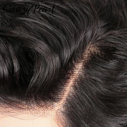 CrazyPearl Lace Frontal Wig Short Curly Black Hair