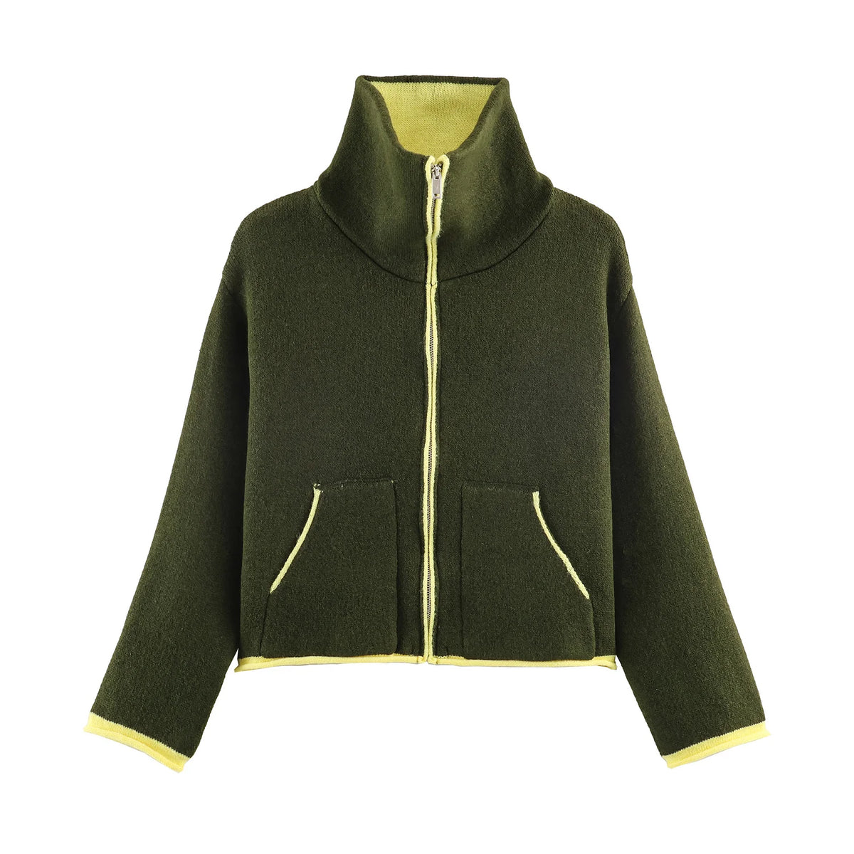 Casual Zipper Jacket Coat for Women in Polyester
