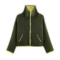 Casual Zipper Jacket Coat for Women in Polyester