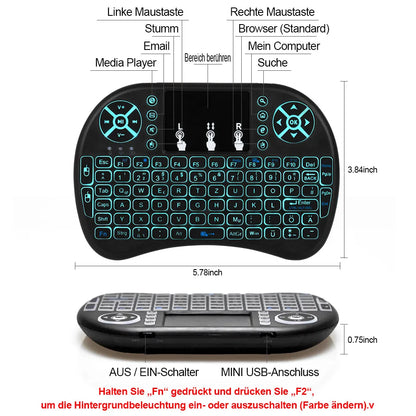 Wireless Air Mouse with Touchpad Keyboard