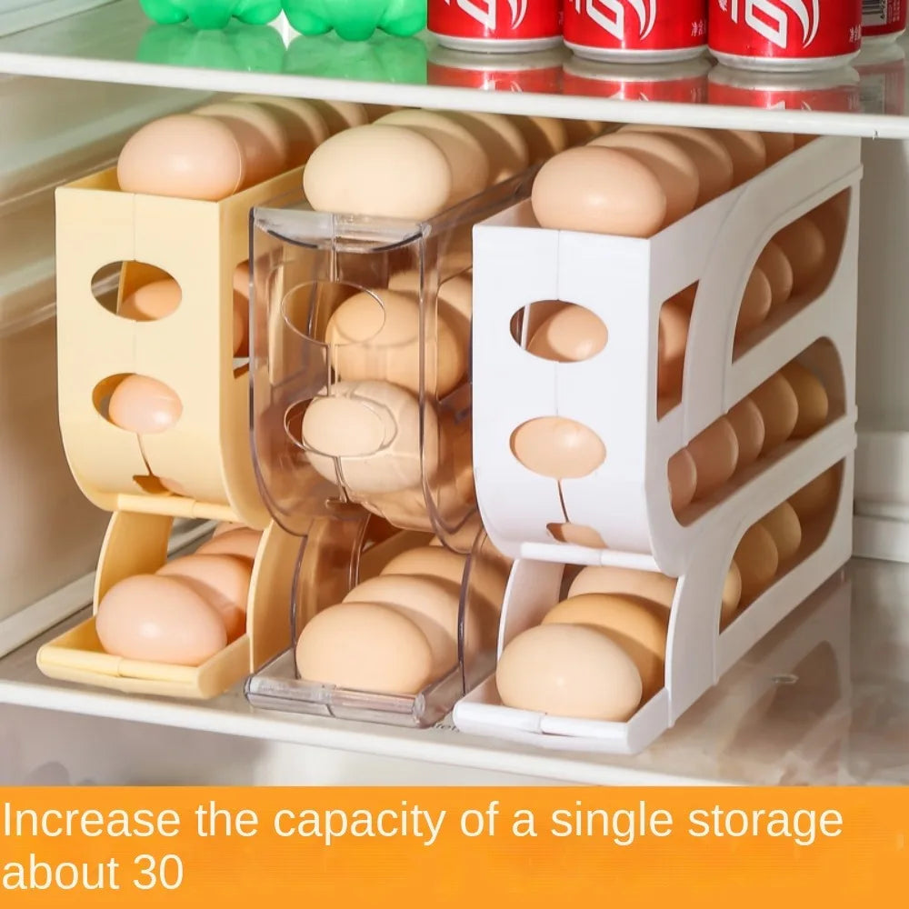 Automatic Egg Roller Rack Space Saving Plastic Organizer