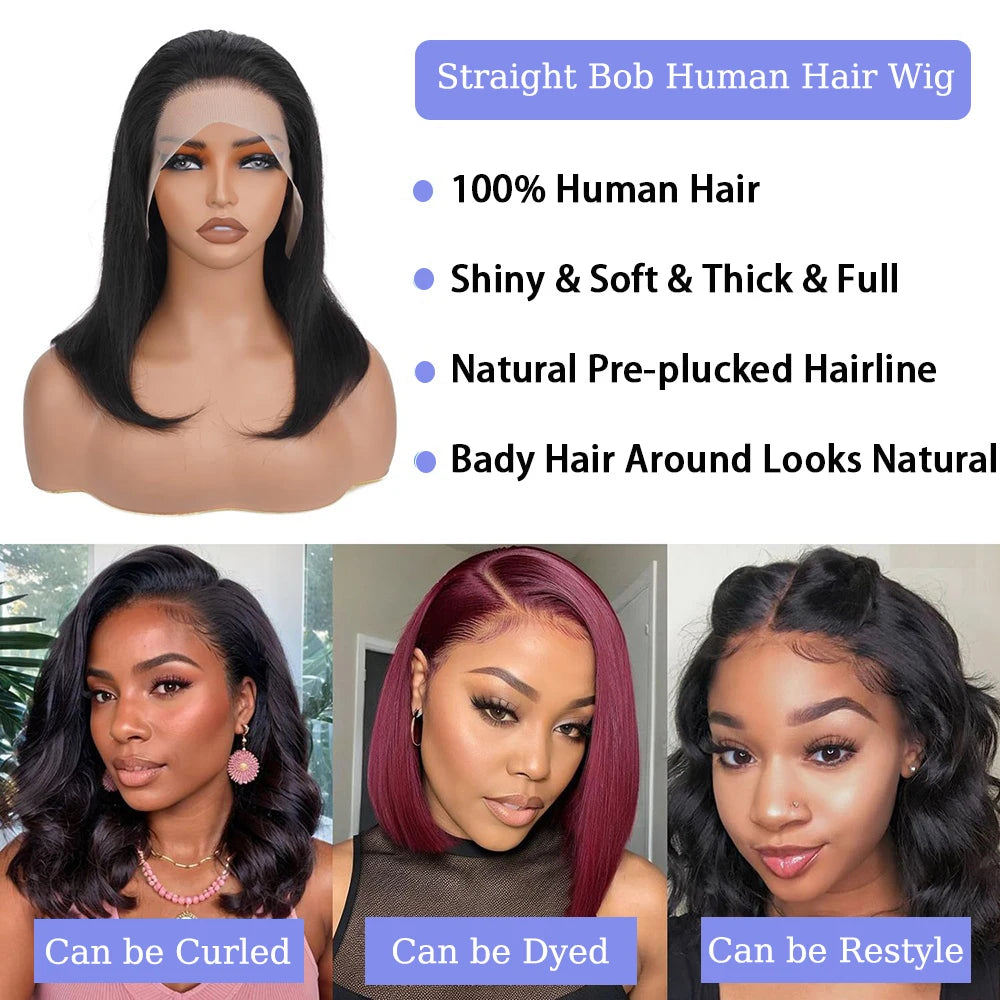 Vietnamese Bone Straight Bob Human Hair Wig 12 14 Inch