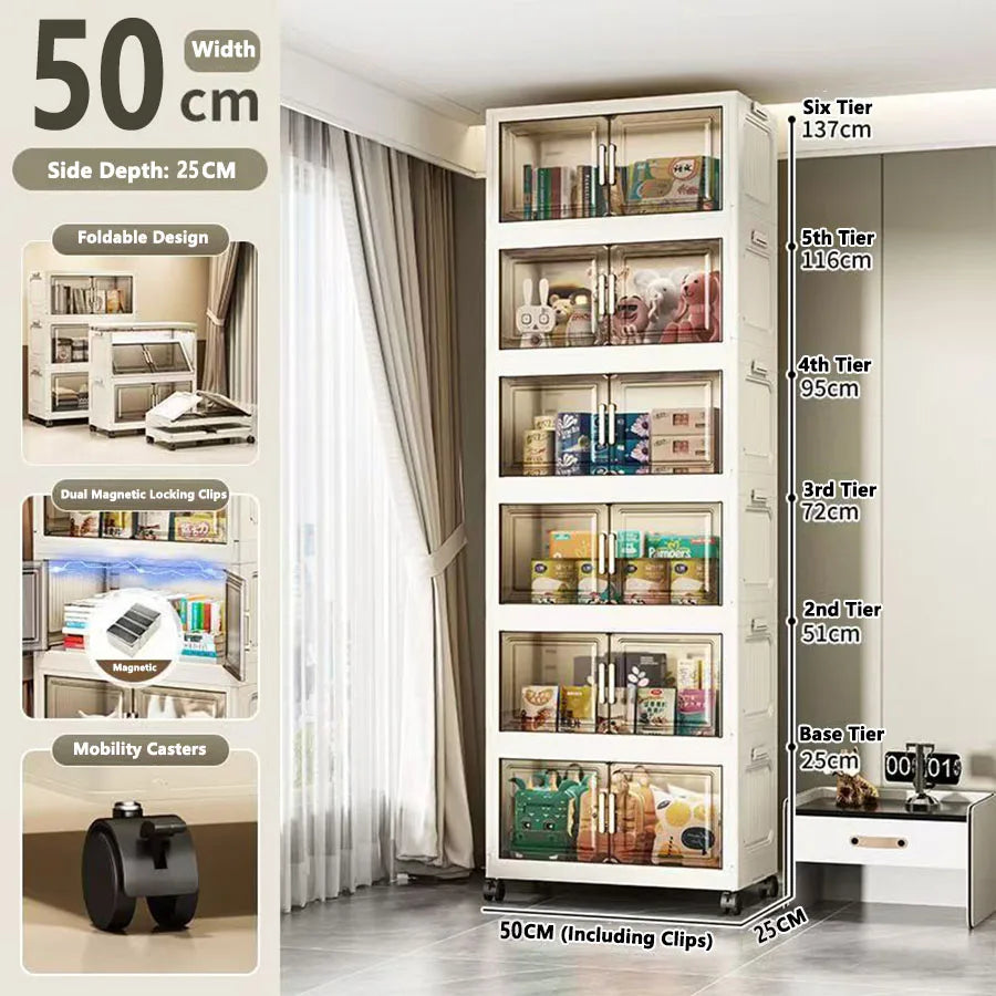 Large Capacity Plastic Folding Storage Cabinet
