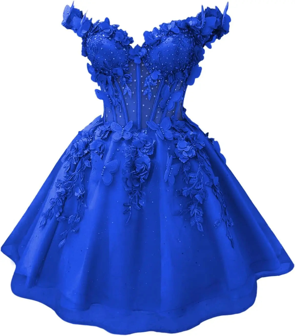 Butterfly Short Off Shoulder Prom Dress for Teens