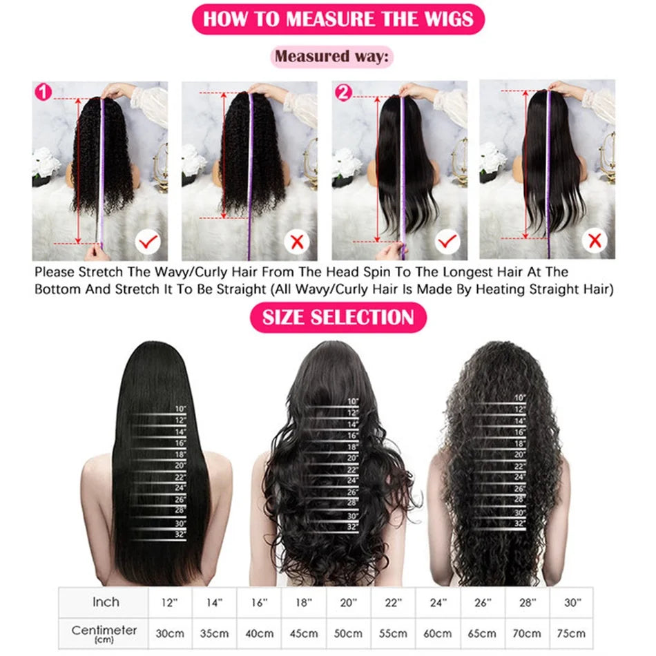 Deep Wave Human Hair Lace Front Wig 30 40 Inch